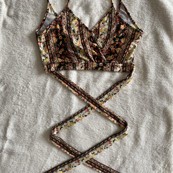 Shein Floral Tank- Tie Up - Picture 3 of 5